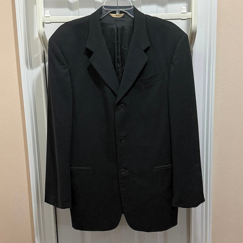 Donna Karan Signature men’s black wool 3 button suit jacket blazer 40 Reg. Italy